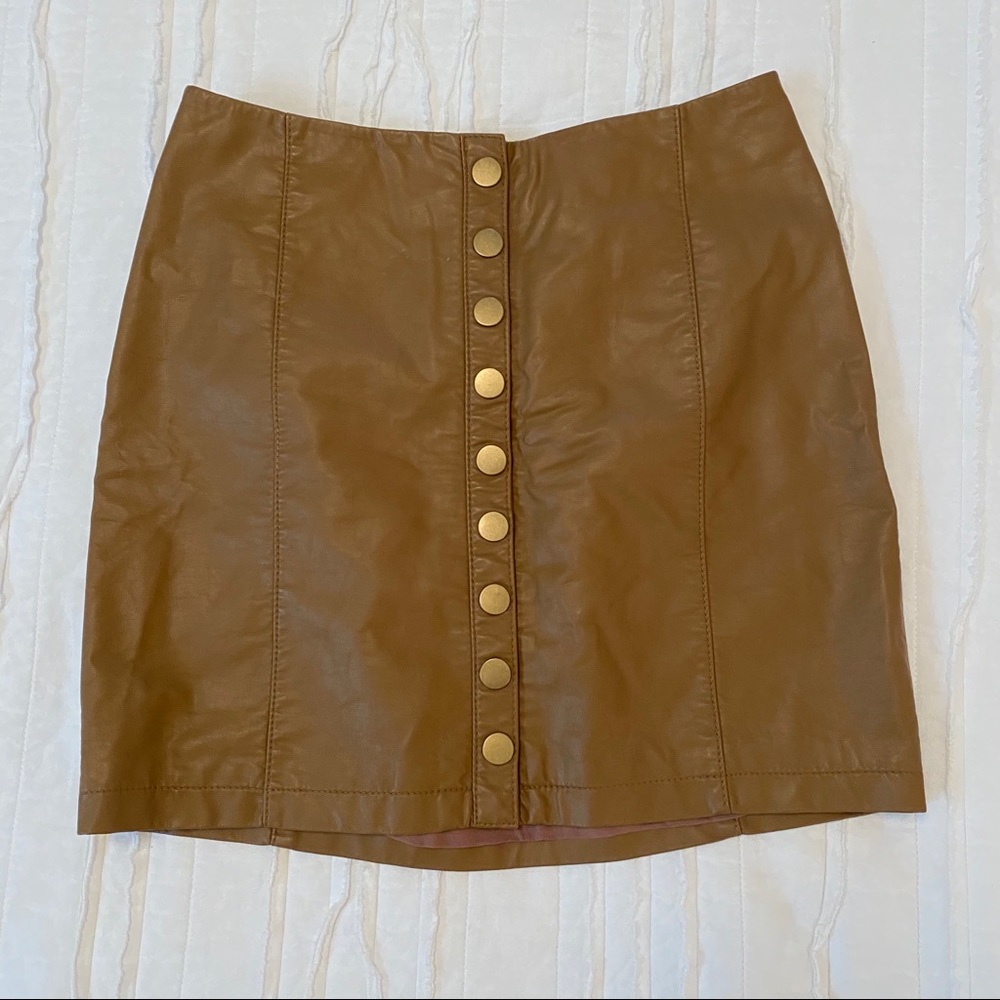 Free People Faux Leather Skirt
